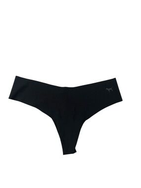 NWT PINK Victoria's Secret No-Show Thong Panty in Black